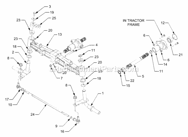 Front Axle Diagram and Parts List for GT3235 14A-692-710 Cub Cadet Lawn Tractor